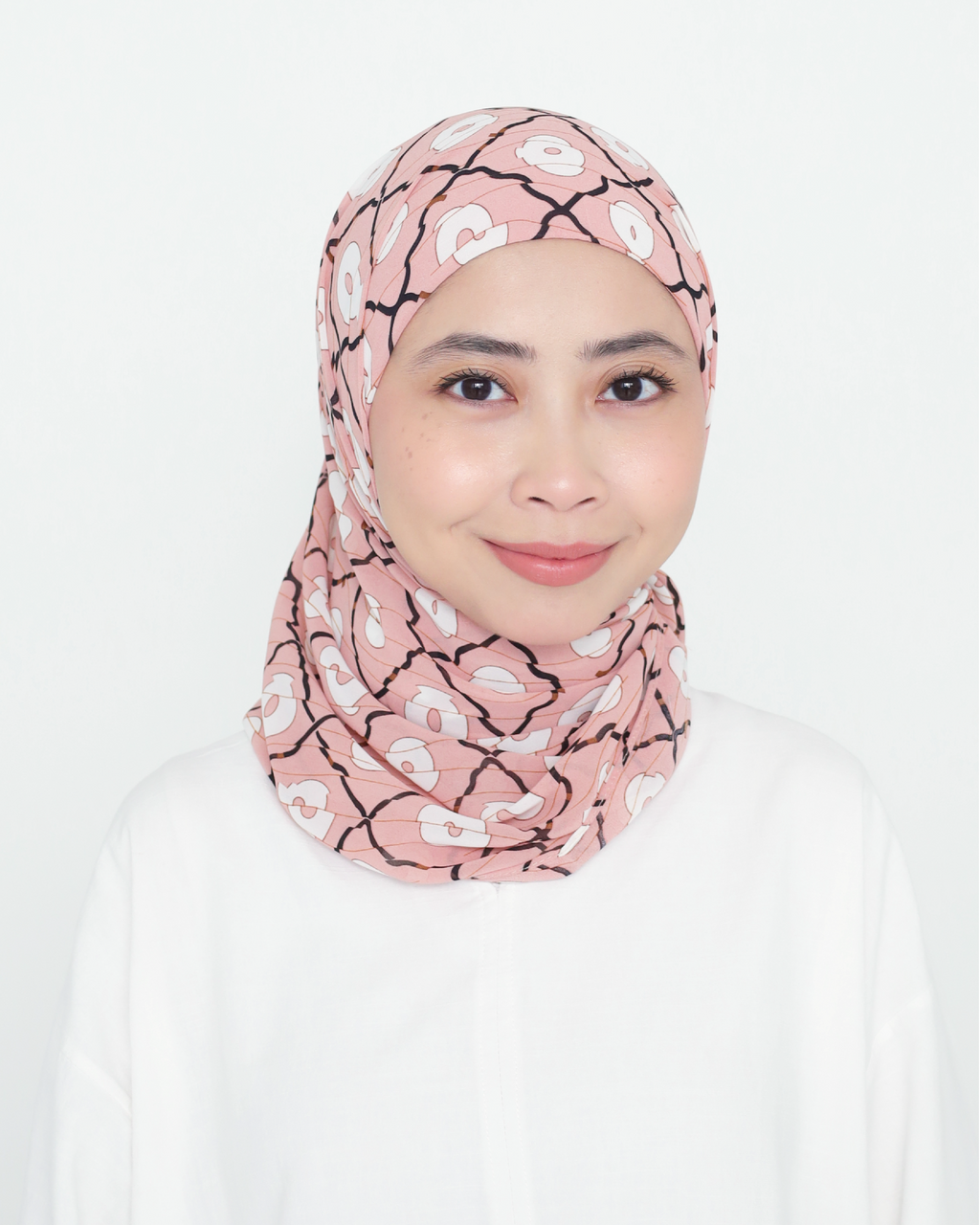 PRINTED INSTANT SHAWL - PINK DOODLE