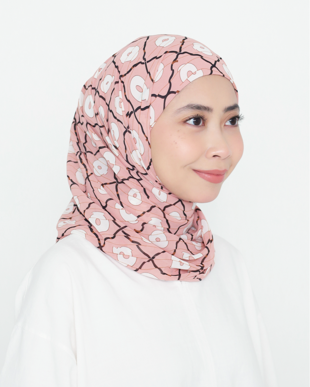 PRINTED INSTANT SHAWL - PINK DOODLE