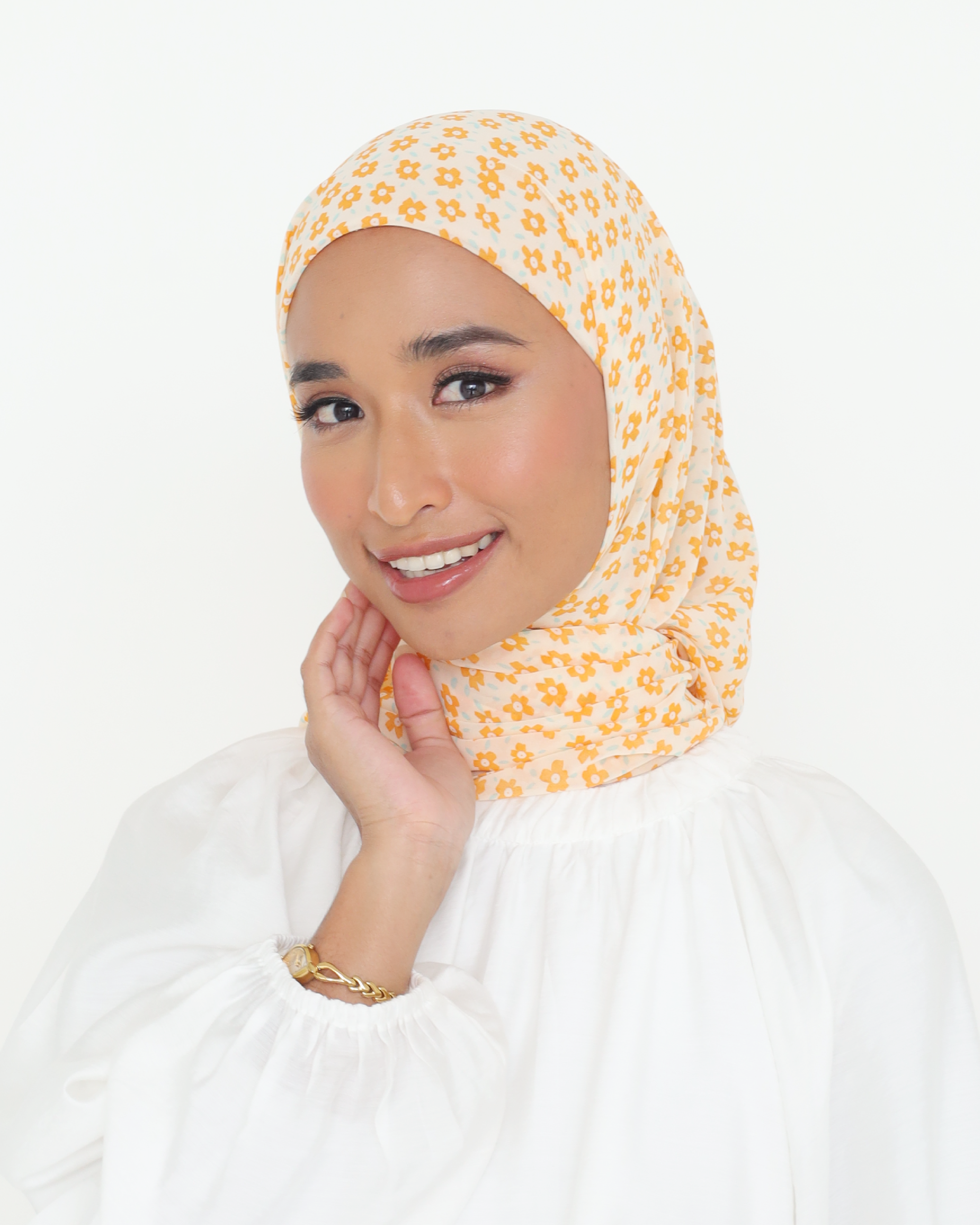 SIENNA INSTANT PRINTED SHAWL - BUTTERNUT