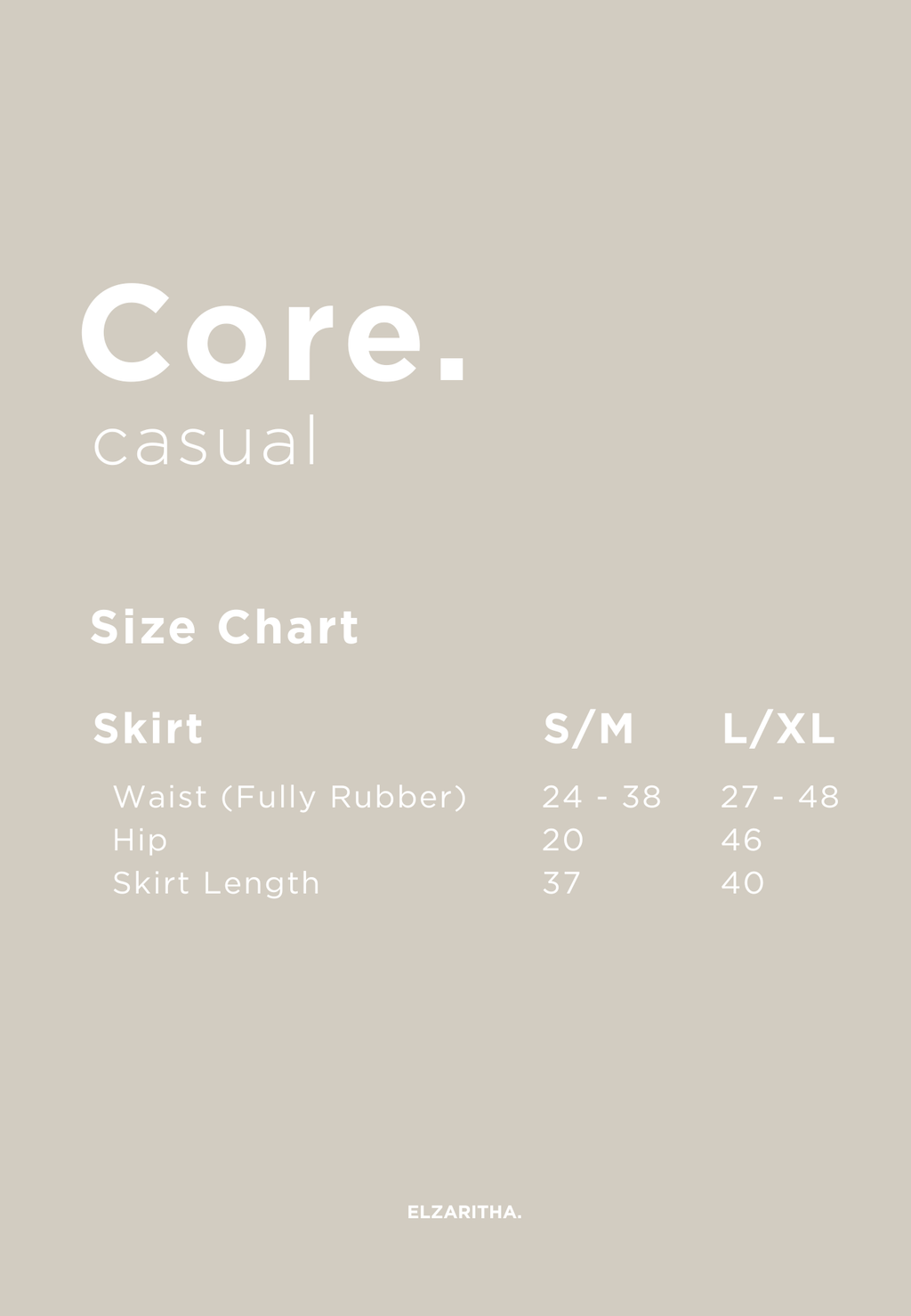CORE CASUAL SKIRT IN WHITE CREAM