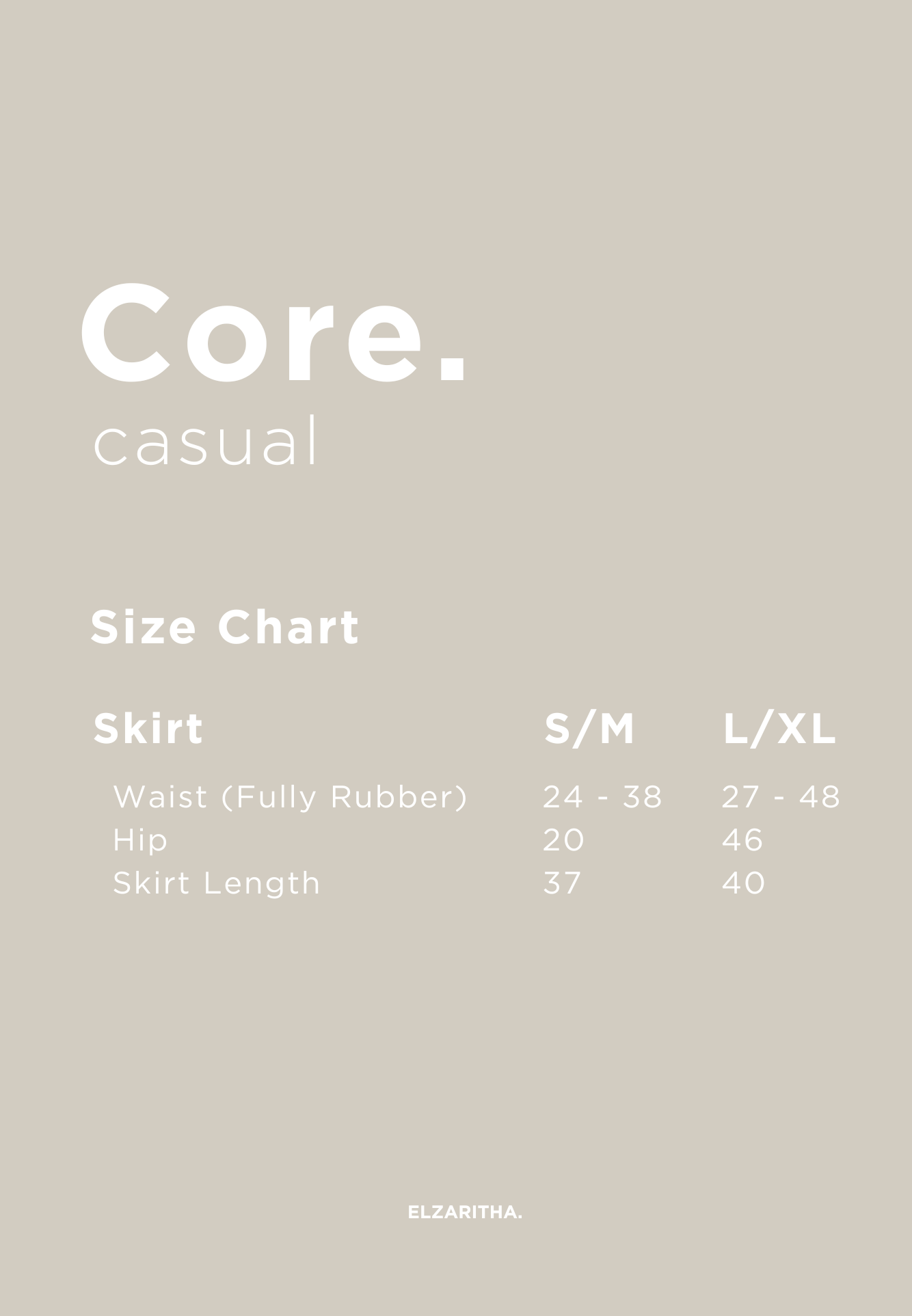 CORE CASUAL SKIRT IN WHITE CREAM