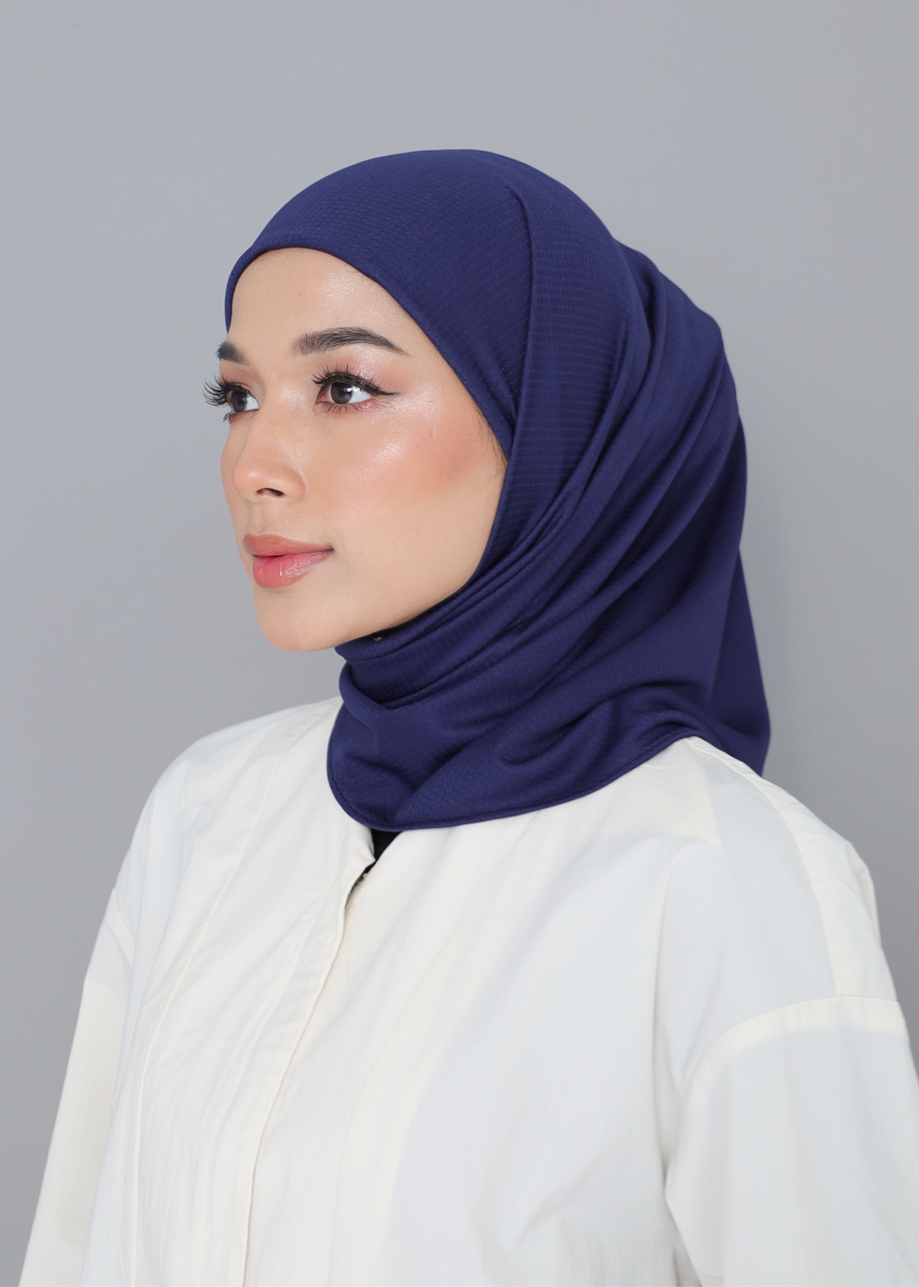 ELZA ACTIVE INSTANT HIJAB - BLUE BLACK