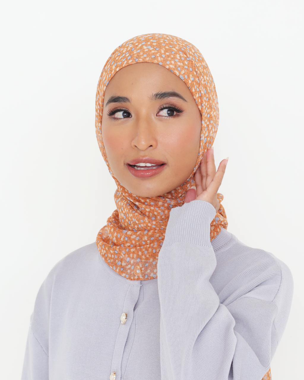 SIENNA INSTANT PRINTED BAWAL - APRICOT