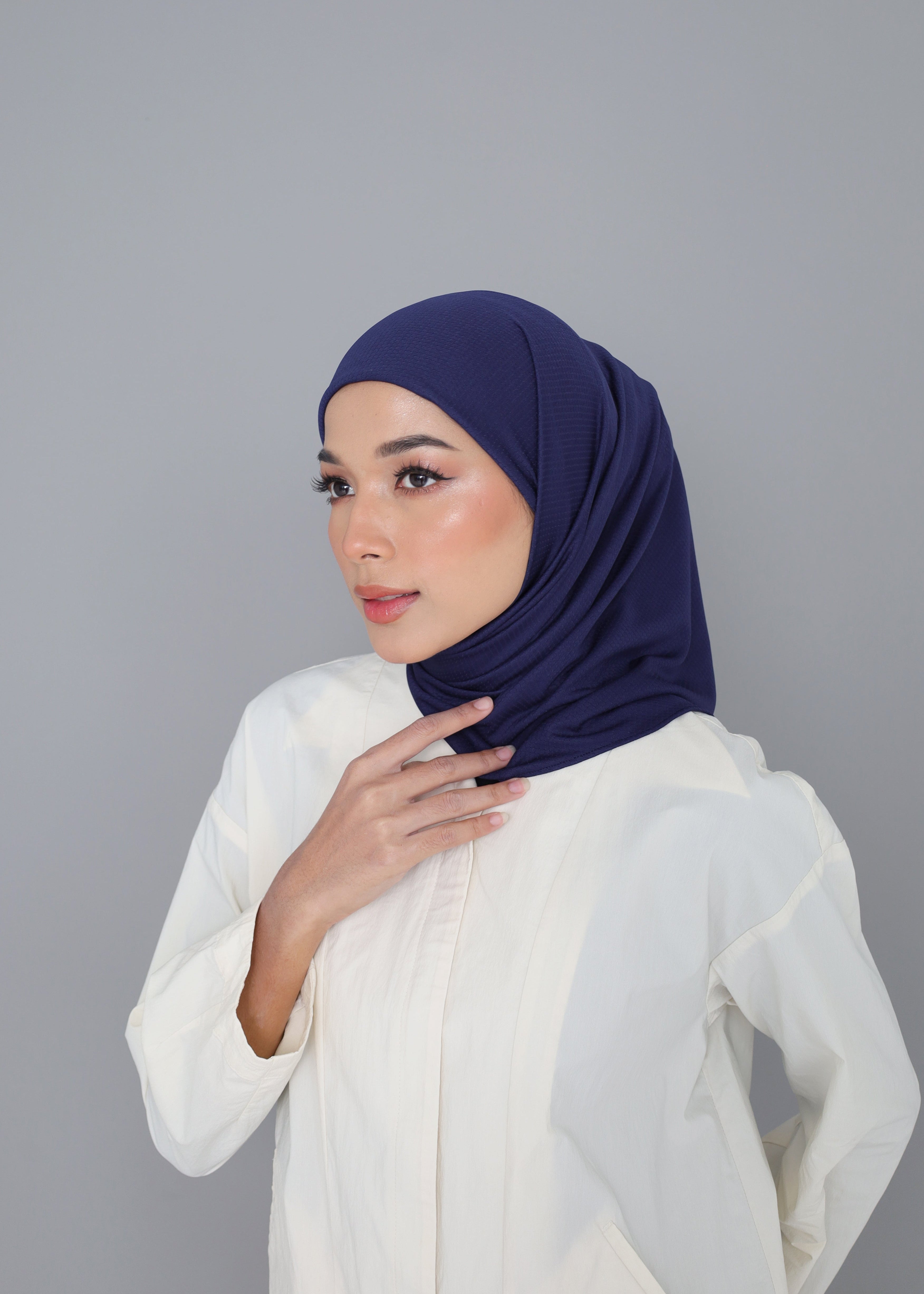 ELZA ACTIVE INSTANT HIJAB - BLUE BLACK