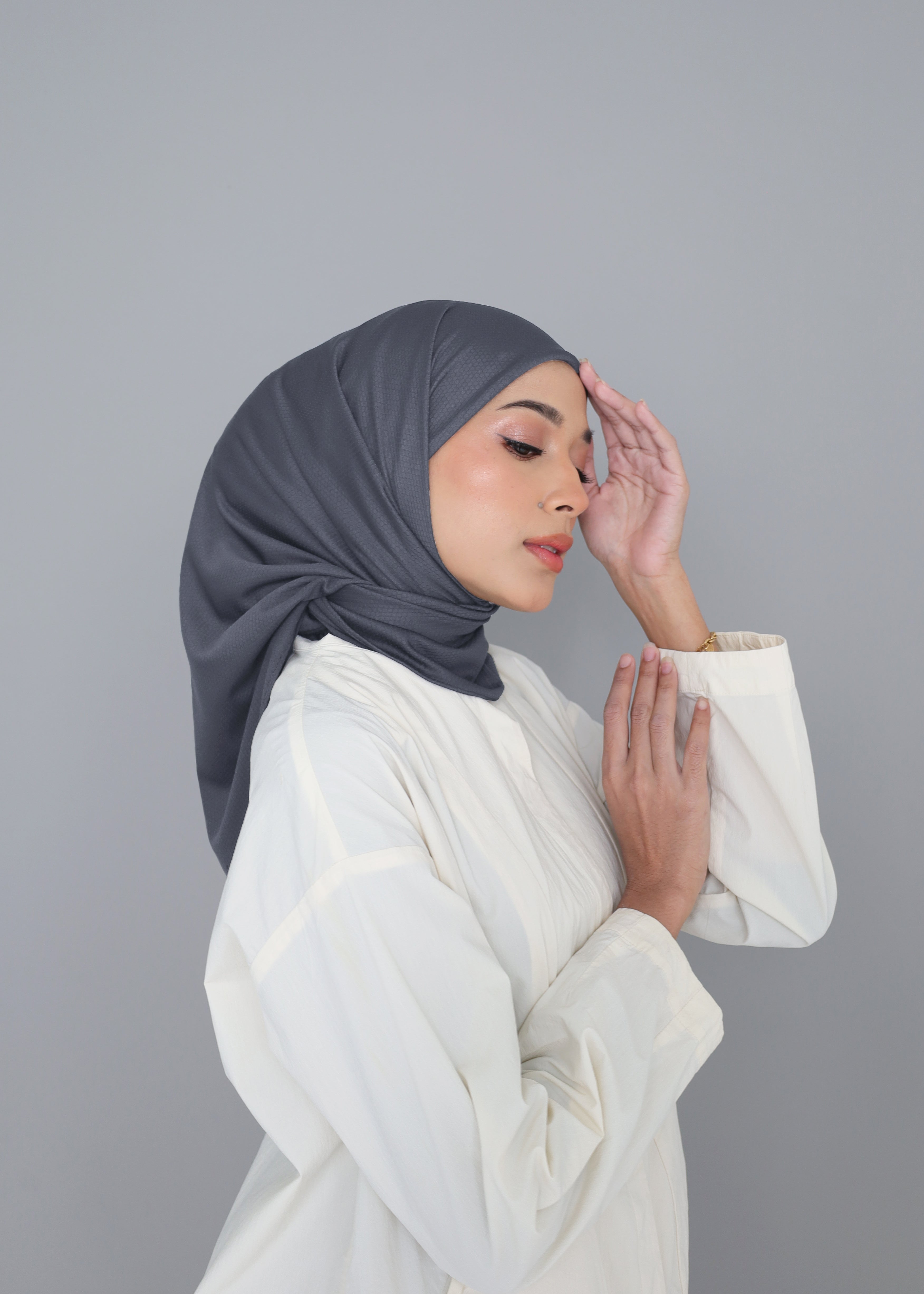 ELZA ACTIVE INSTANT HIJAB - GREY