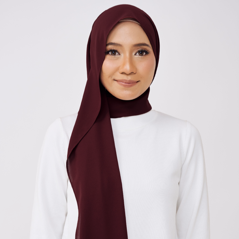 JASMINE HALF MOON SHAWL (NO INNER) - BURNT MAROON