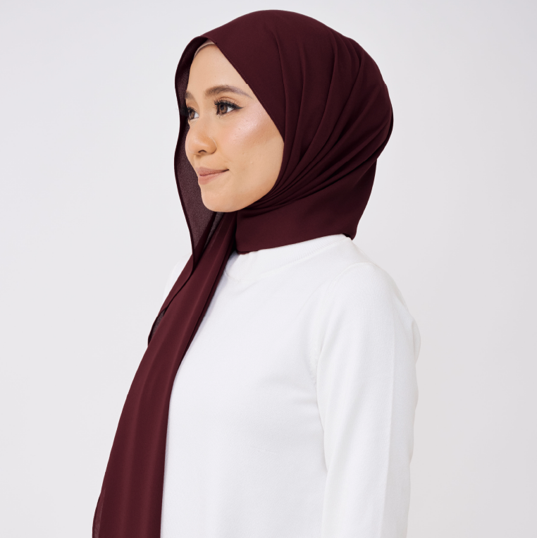 JASMINE HALF MOON SHAWL (NO INNER) - BURNT MAROON