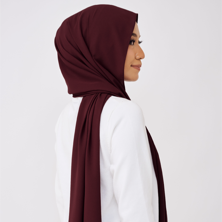 JASMINE HALF MOON SHAWL (NO INNER) - BURNT MAROON
