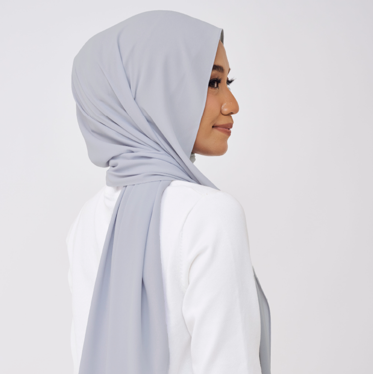 JASMINE HALF MOON SHAWL (NO INNER) - DUSTY BLUE