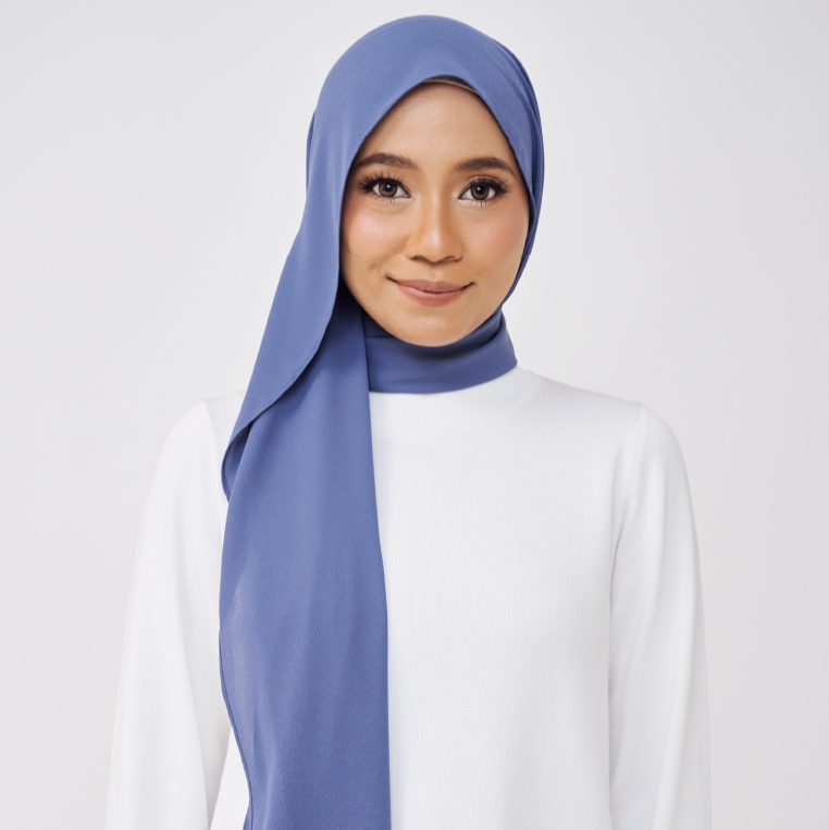 JASMINE HALF MOON SHAWL (NO INNER) - MARBLE BLUE