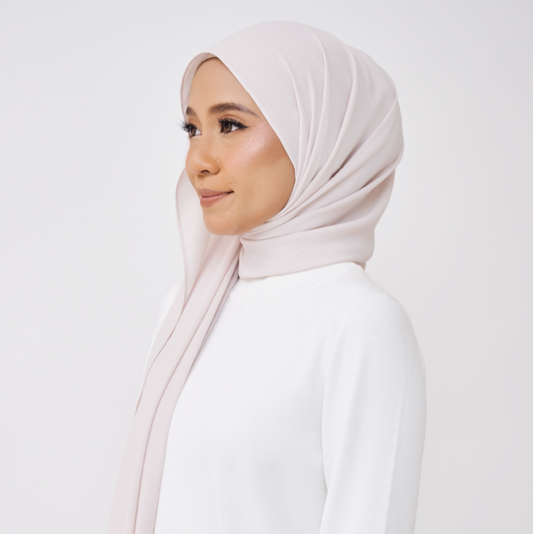 JASMINE HALF MOON SHAWL (NO INNER) - PEARL CREAM