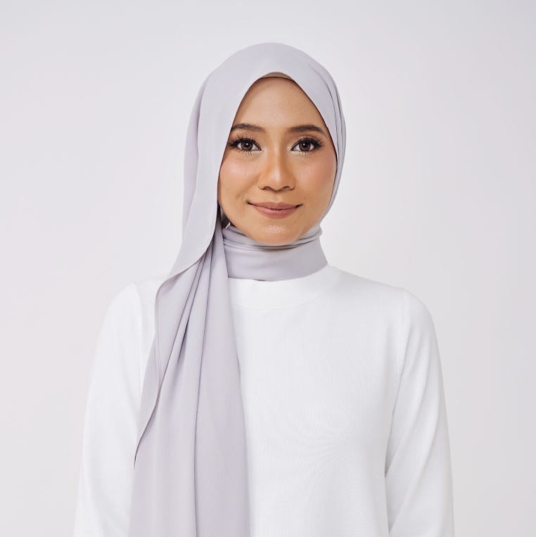 JASMINE HALF MOON SHAWL (NO INNER) - SILK GREY