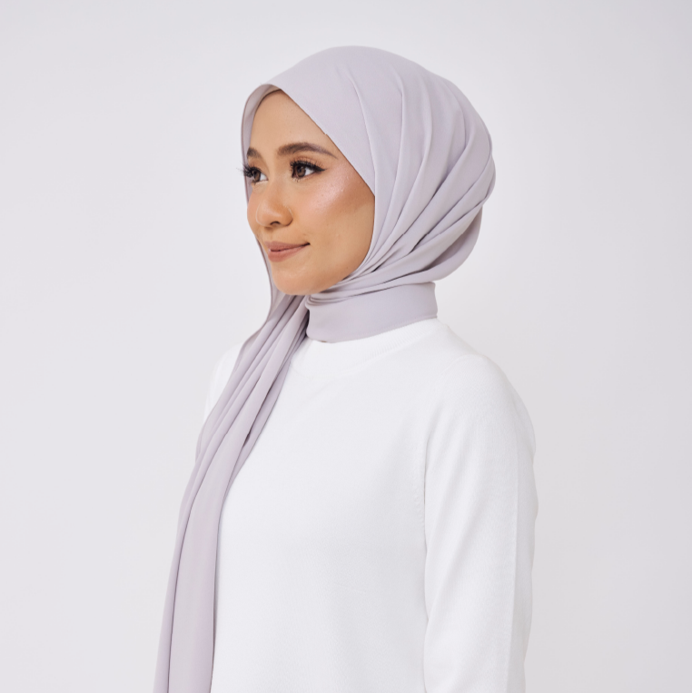 JASMINE HALF MOON SHAWL (NO INNER) - SILK GREY