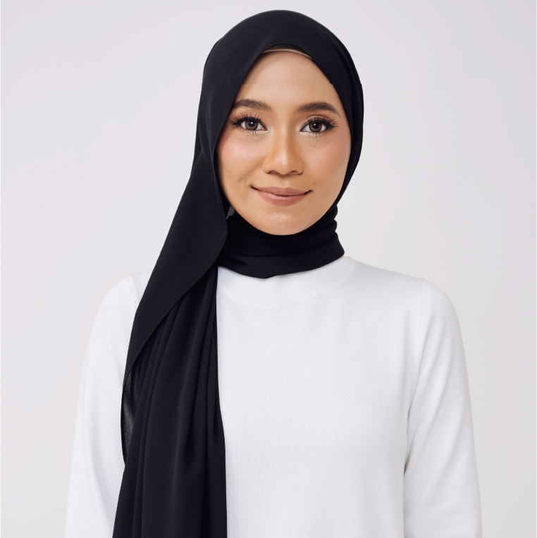 JASMINE HALF MOON SHAWL (NO INNER) - BLACK