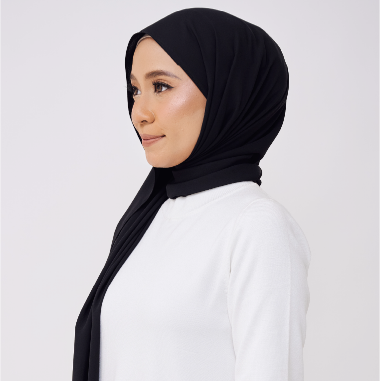 JASMINE HALF MOON SHAWL (NO INNER) - BLACK