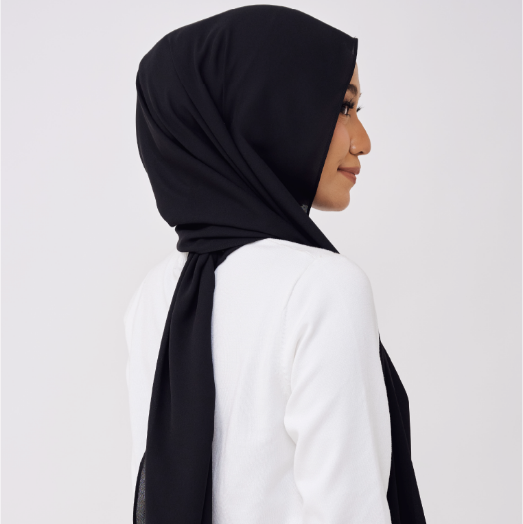 JASMINE HALF MOON SHAWL (NO INNER) - BLACK