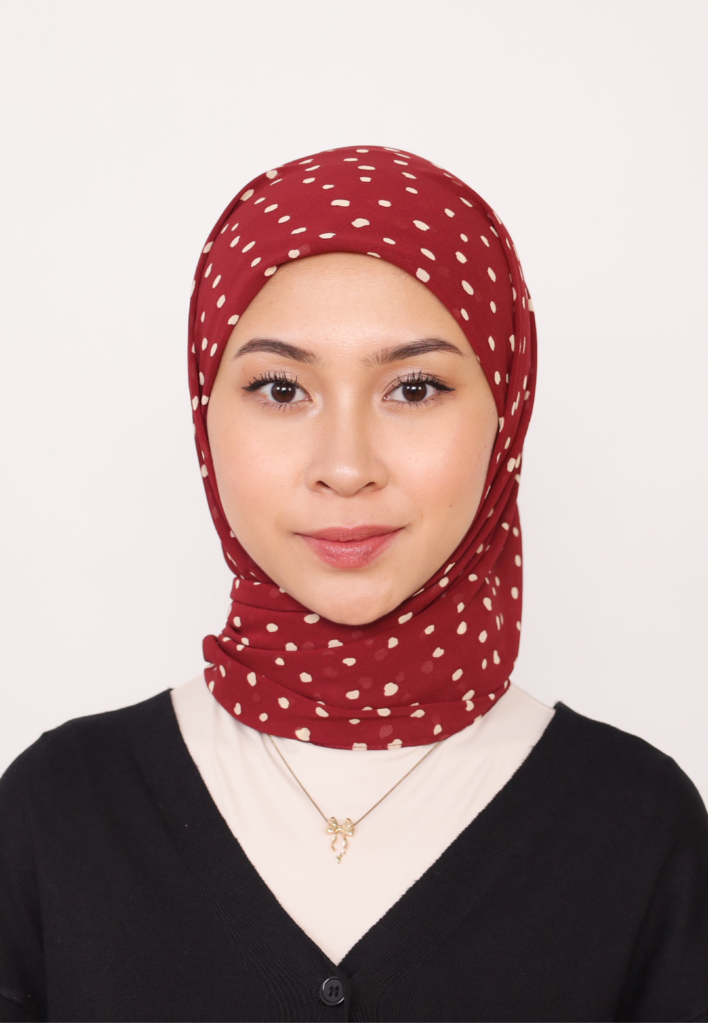 LUMIERÉ PRINTED INSTANT BAWAL - MAROON DOT