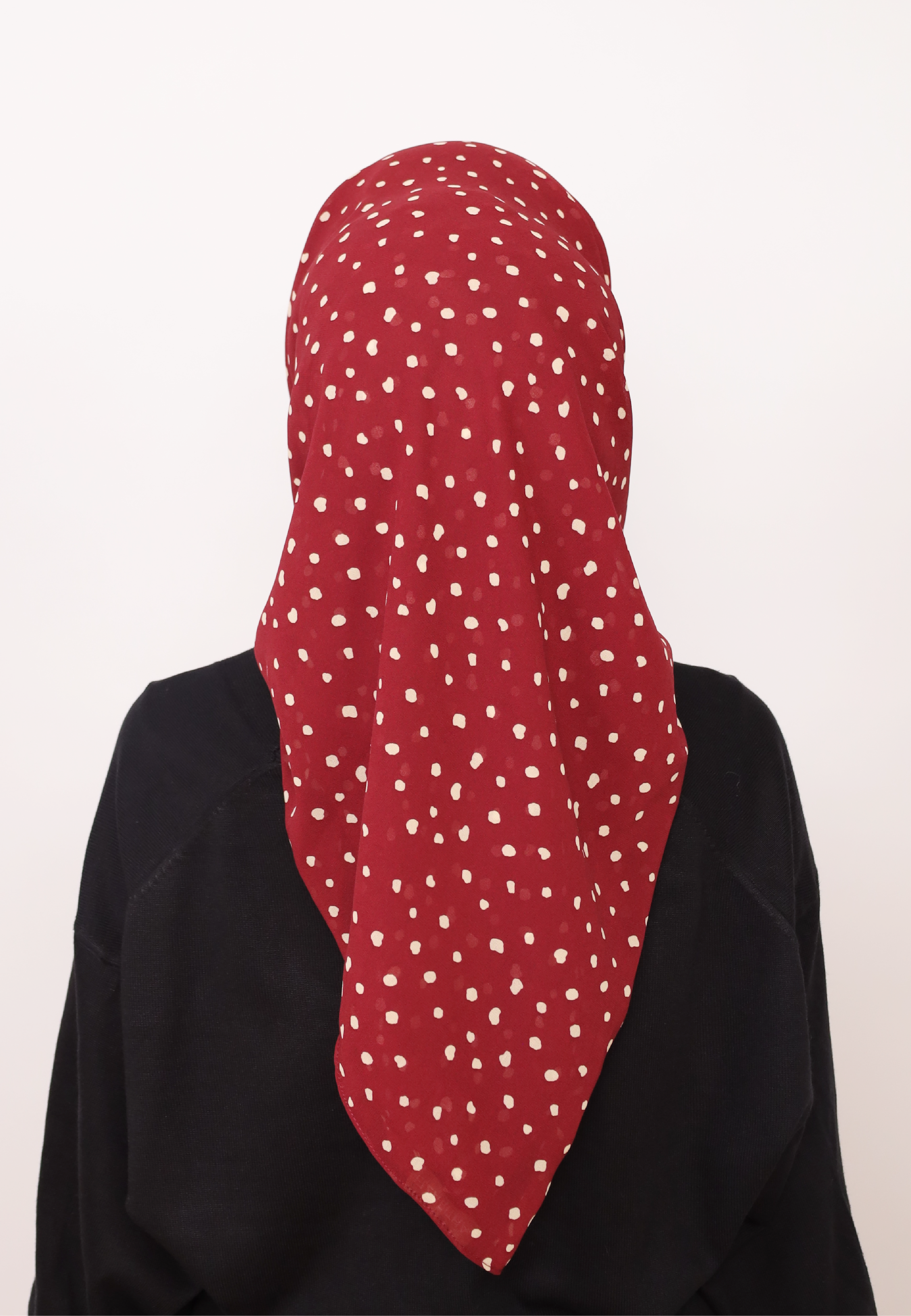 LUMIERÉ PRINTED INSTANT BAWAL - MAROON DOT