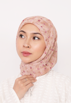 LUMIERÉ PRINTED INSTANT BAWAL - PEACH ROSALIE