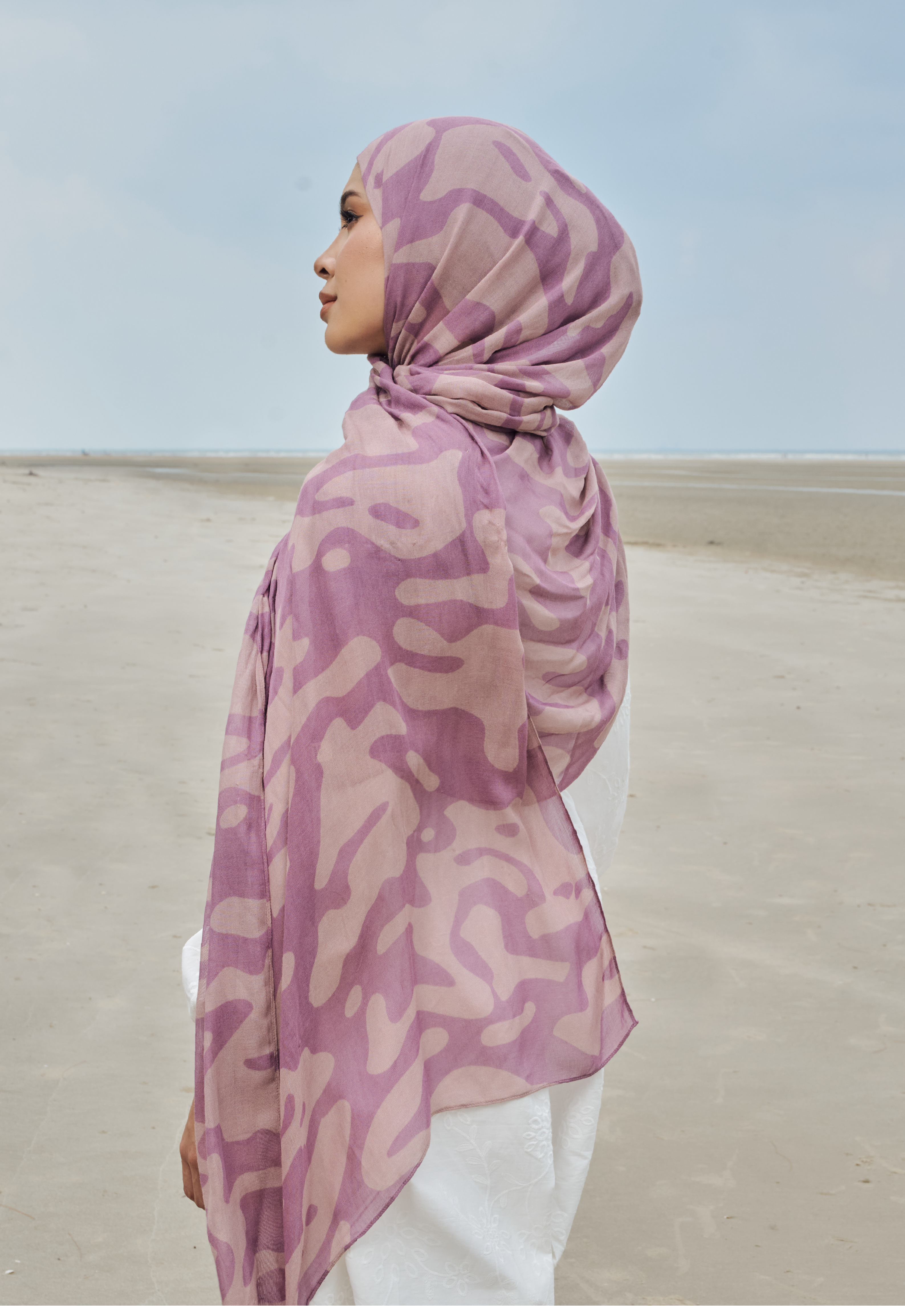 AURA MODAL INSTANT SHAWL - LAVENDER MARBLE