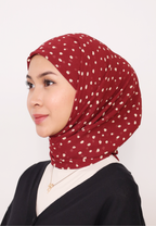 LUMIERÉ PRINTED INSTANT SHAWL - MAROON DOT