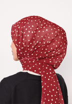 LUMIERÉ PRINTED INSTANT SHAWL - MAROON DOT