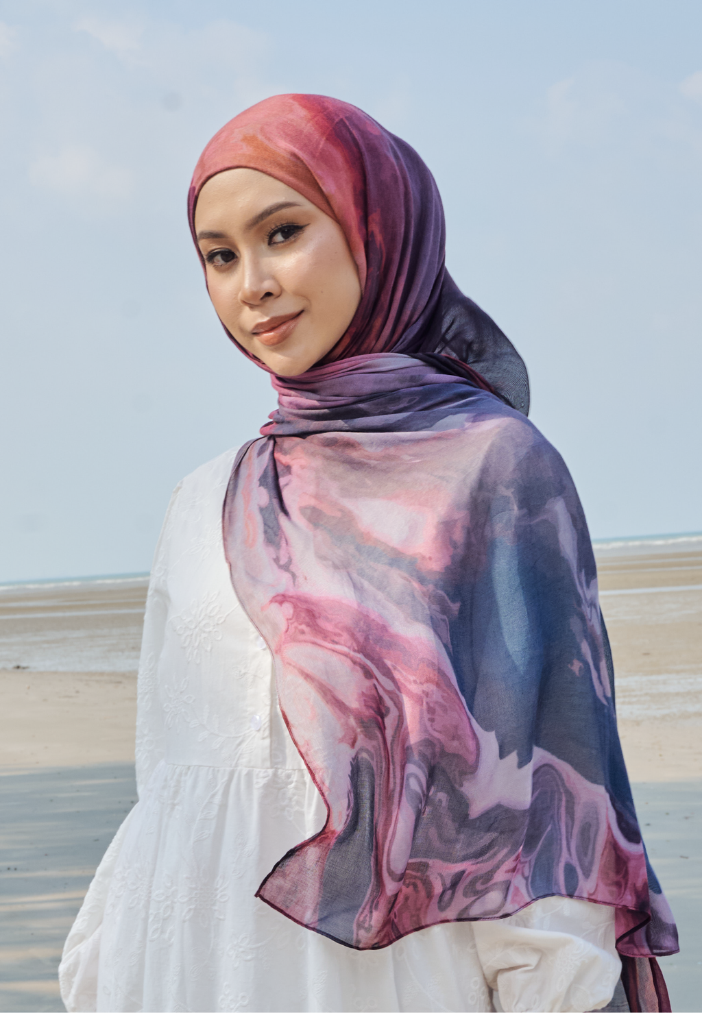 AURA MODAL INSTANT SHAWL - PLUM NEBULA