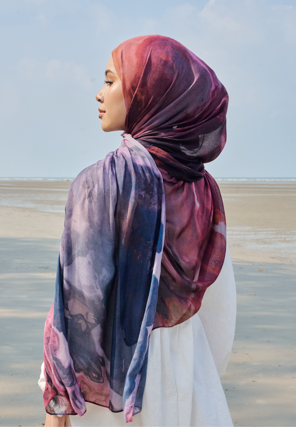 AURA MODAL INSTANT SHAWL - PLUM NEBULA