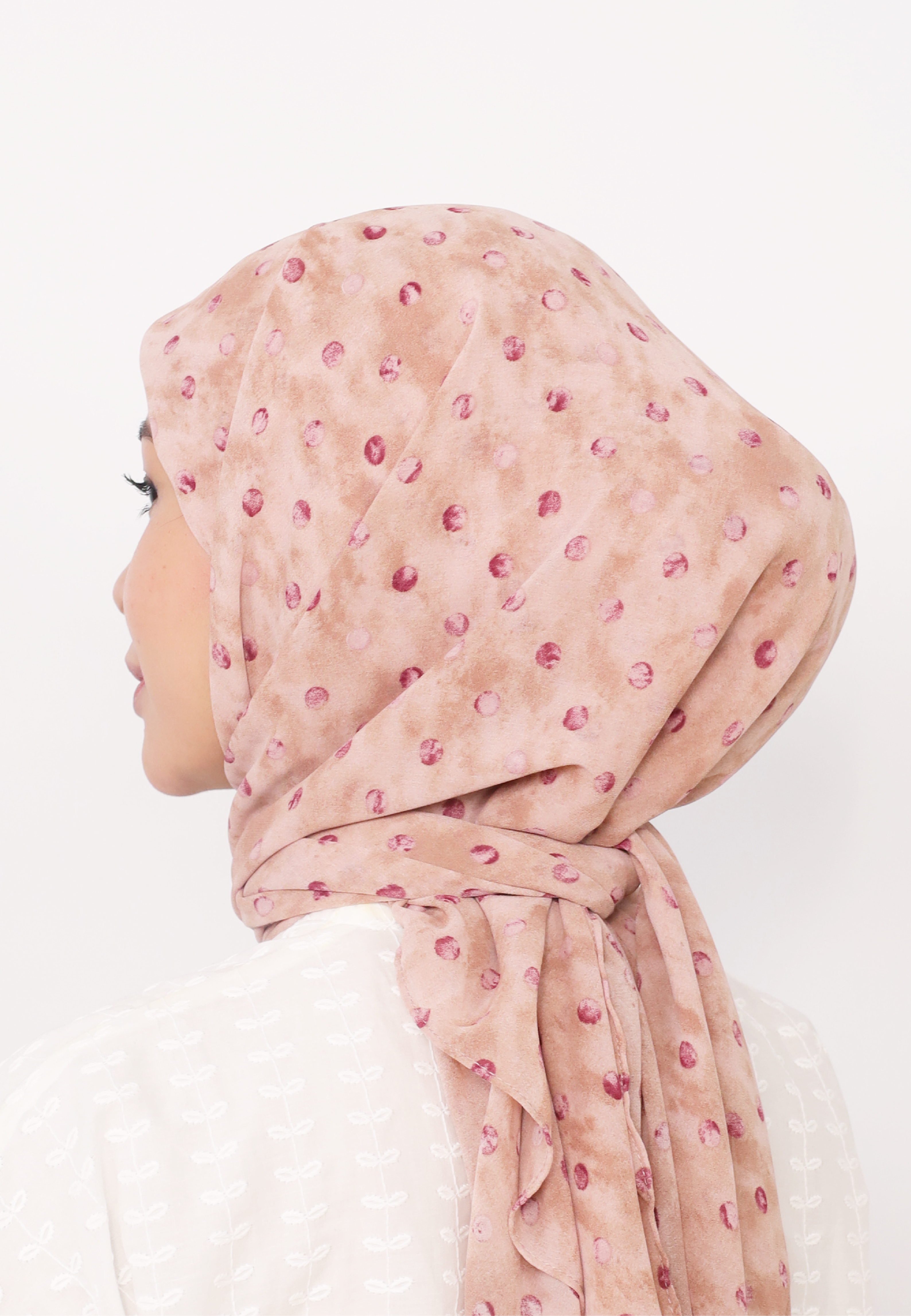 LUMIERÉ PRINTED INSTANT SHAWL - PEACH ROSALIE