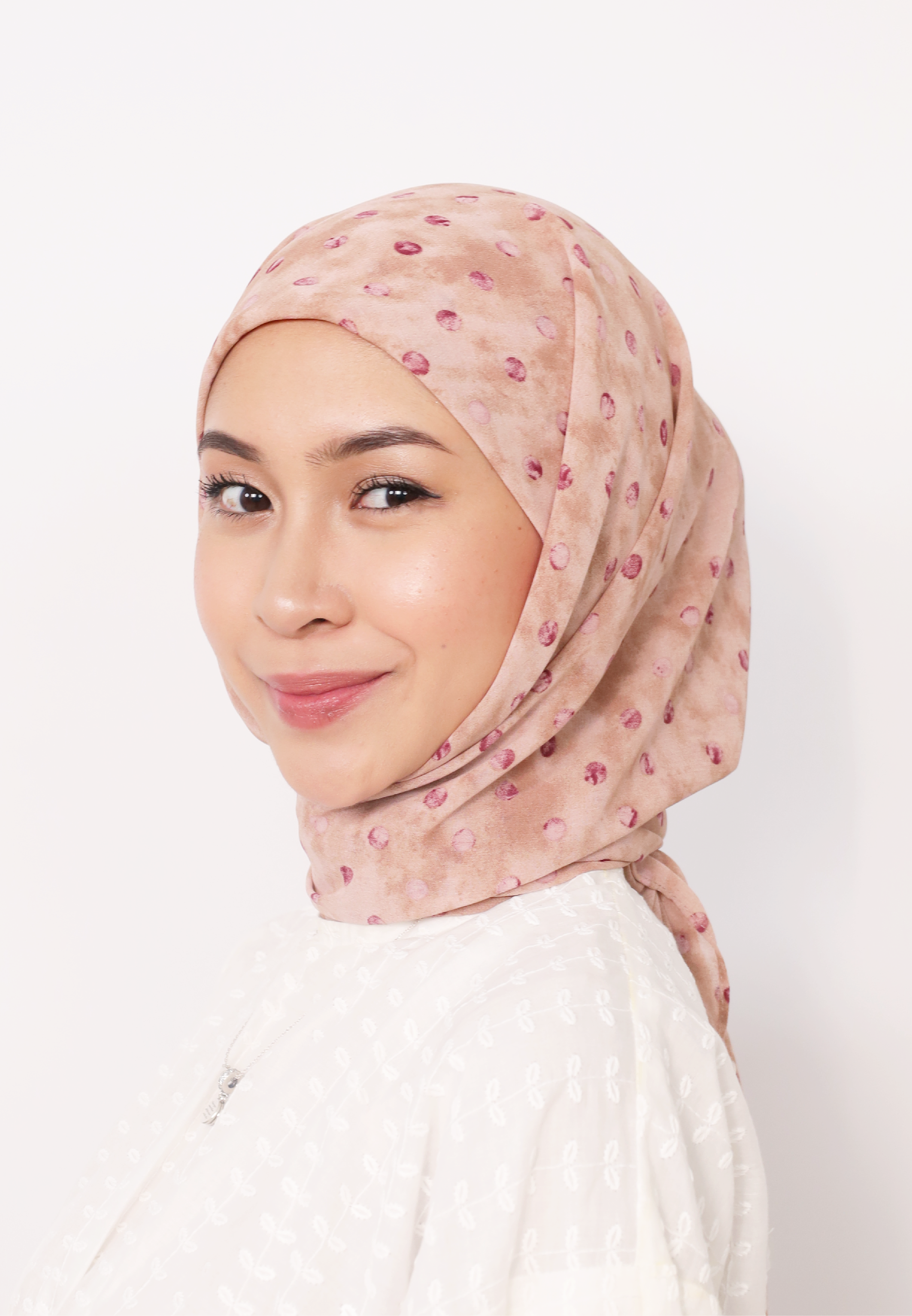 LUMIERÉ PRINTED INSTANT SHAWL - PEACH ROSALIE