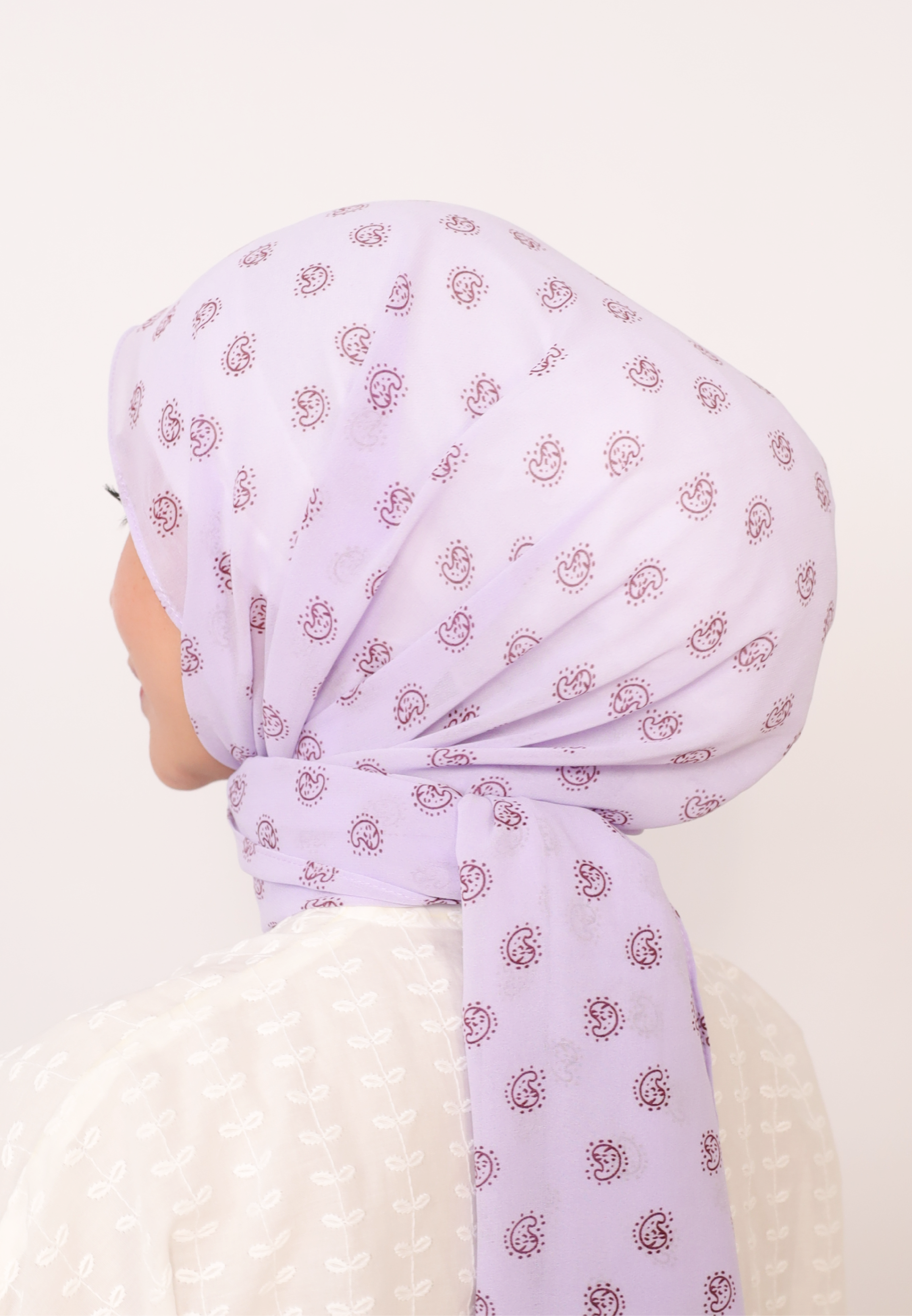 LUMIERÉ PRINTED INSTANT SHAWL - PURPLE PAISLEY