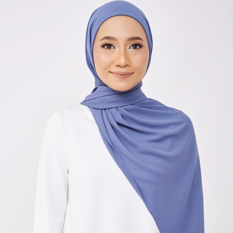 JASMINE HALF MOON INSTANT SHAWL - MARBLE BLUE