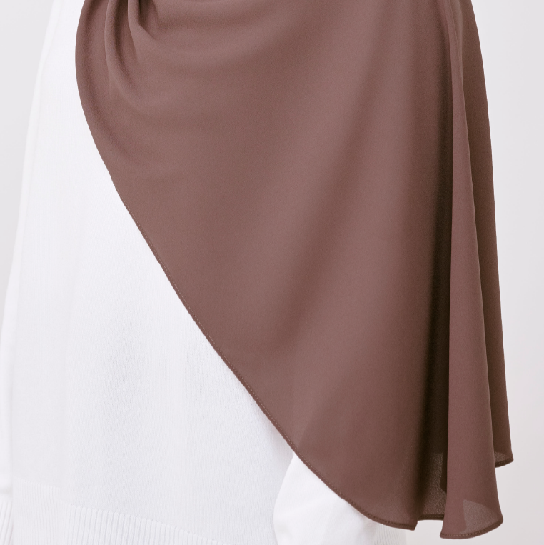 JASMINE HALF MOON INSTANT SHAWL - SHADOW BROWN