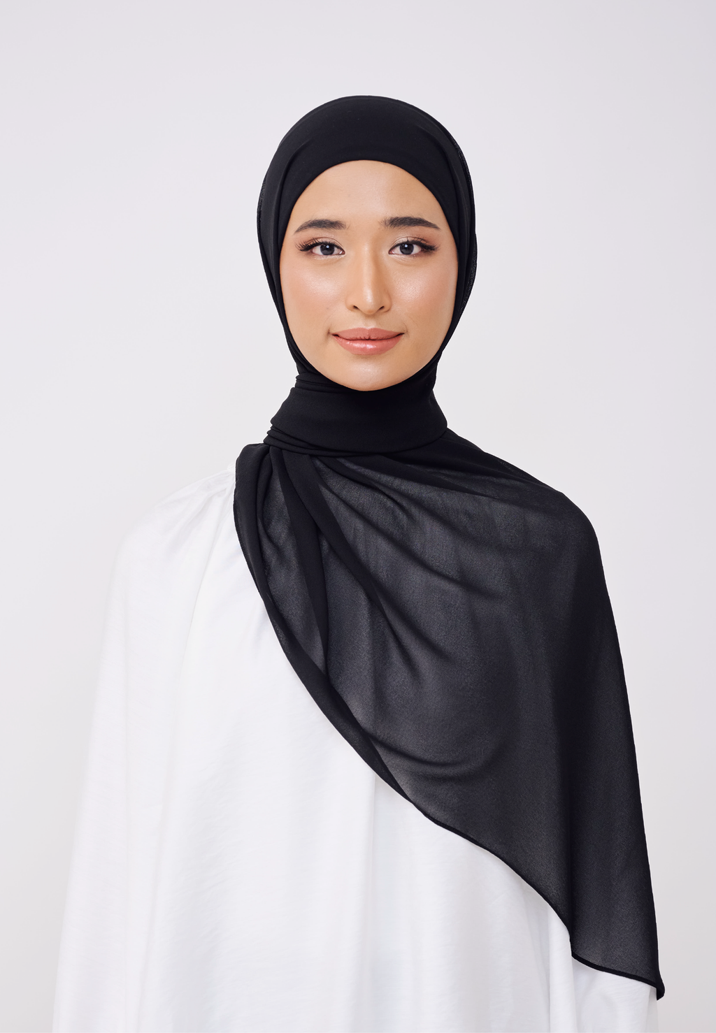 NADINE HALF MOON INSTANT SHAWL  - BLACK