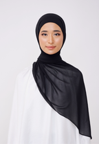 NADINE HALF MOON INSTANT SHAWL  - BLACK