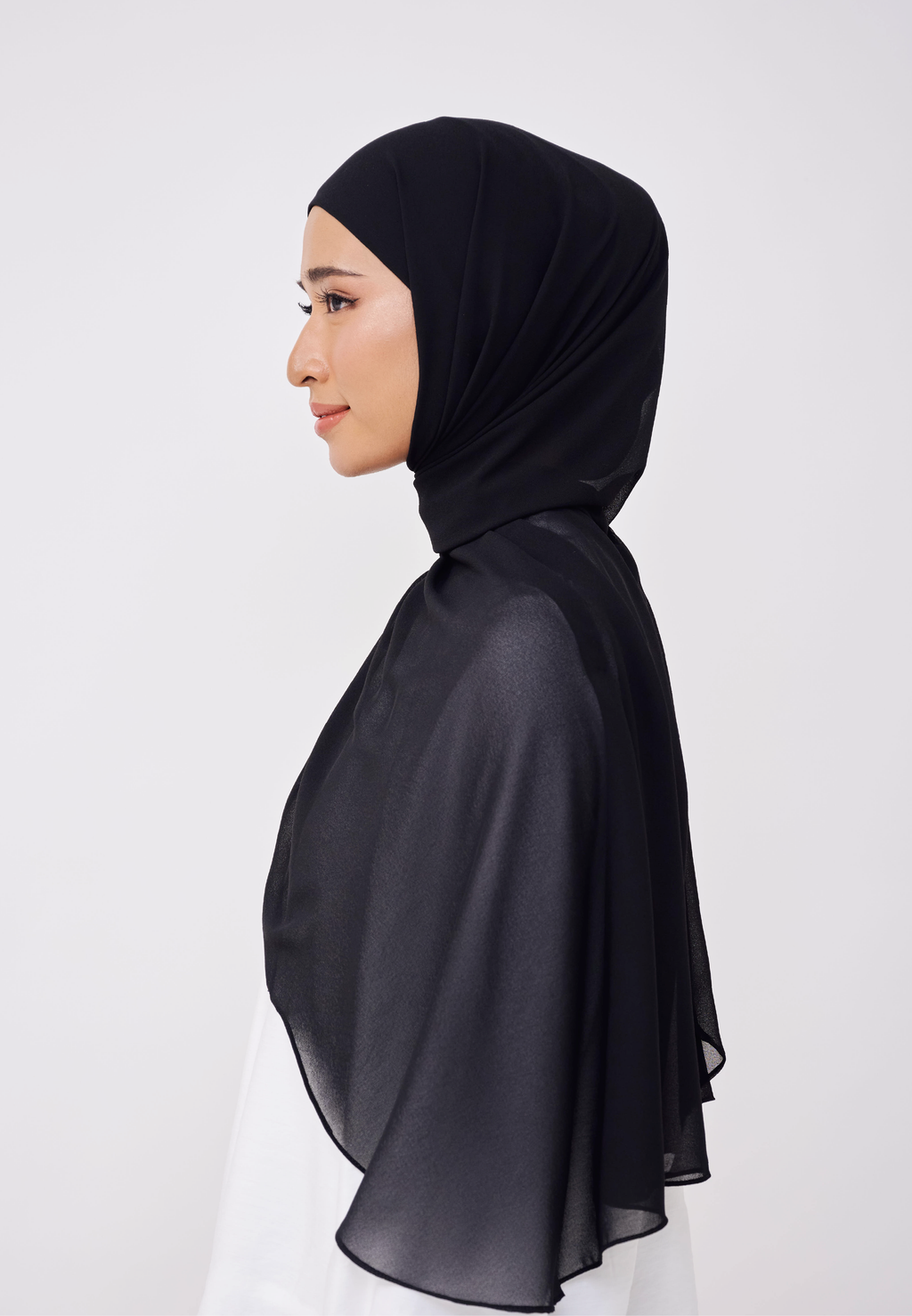 NADINE HALF MOON INSTANT SHAWL  - BLACK