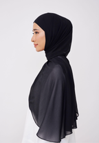 NADINE HALF MOON INSTANT SHAWL  - BLACK