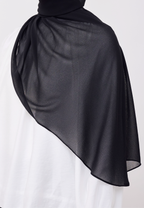 NADINE HALF MOON INSTANT SHAWL  - BLACK
