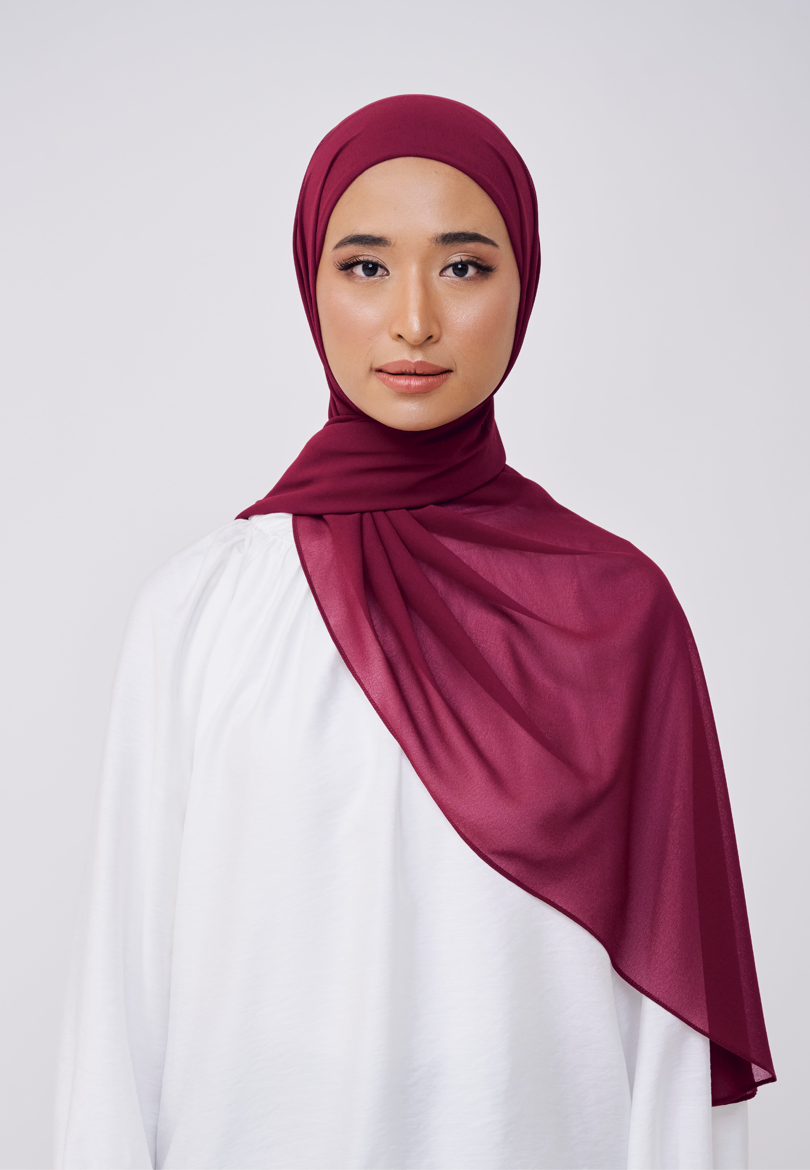 NADINE HALF MOON INSTANT SHAWL  - FUSHIA PINK