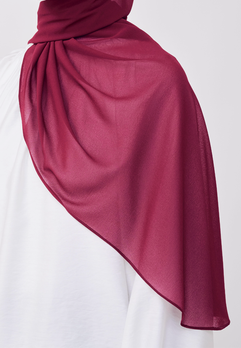 NADINE HALF MOON INSTANT SHAWL  - FUSHIA PINK