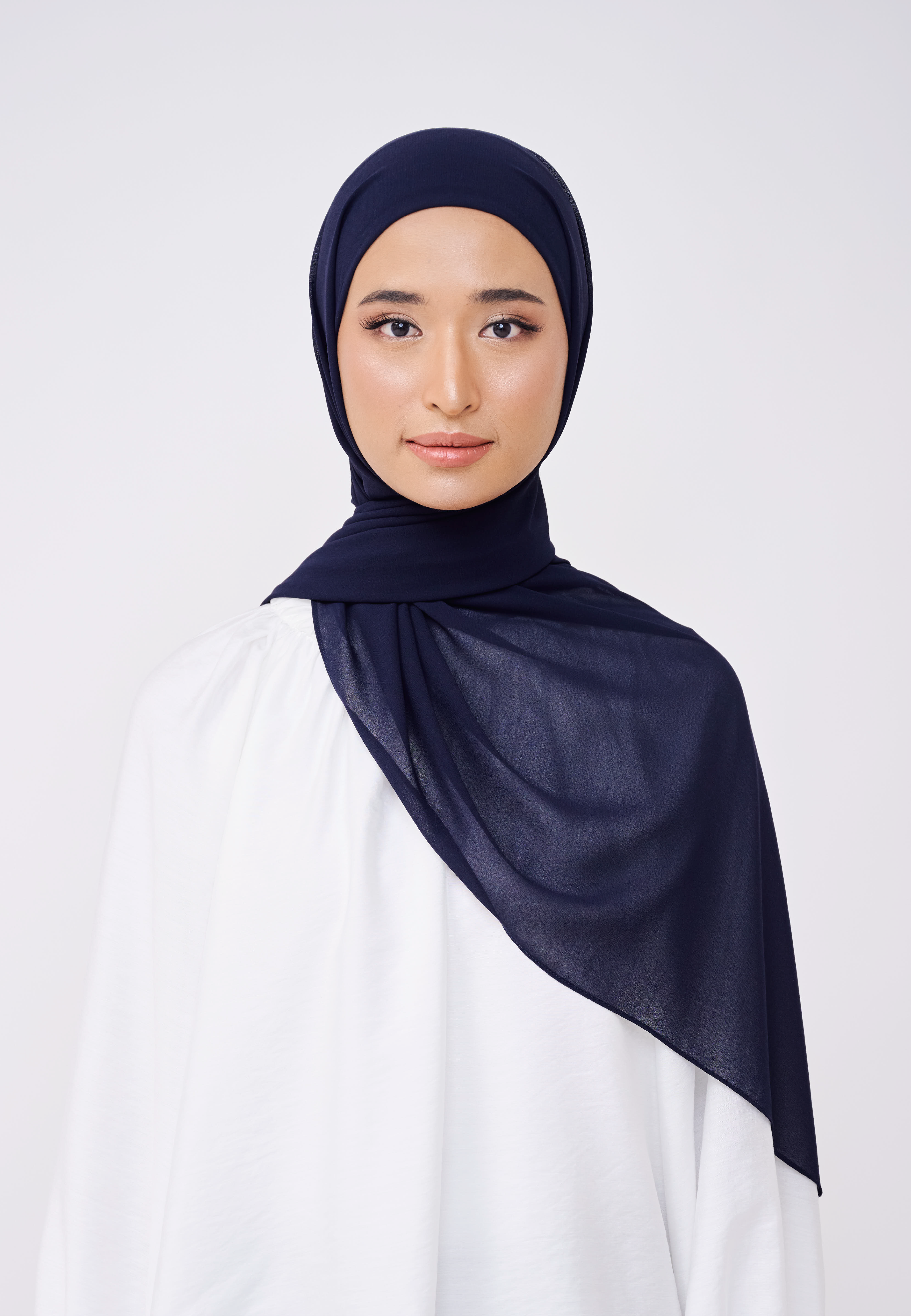 NADINE HALF MOON INSTANT SHAWL  - MARINE NAVY