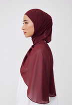NADINE HALF MOON INSTANT SHAWL  - MAROON