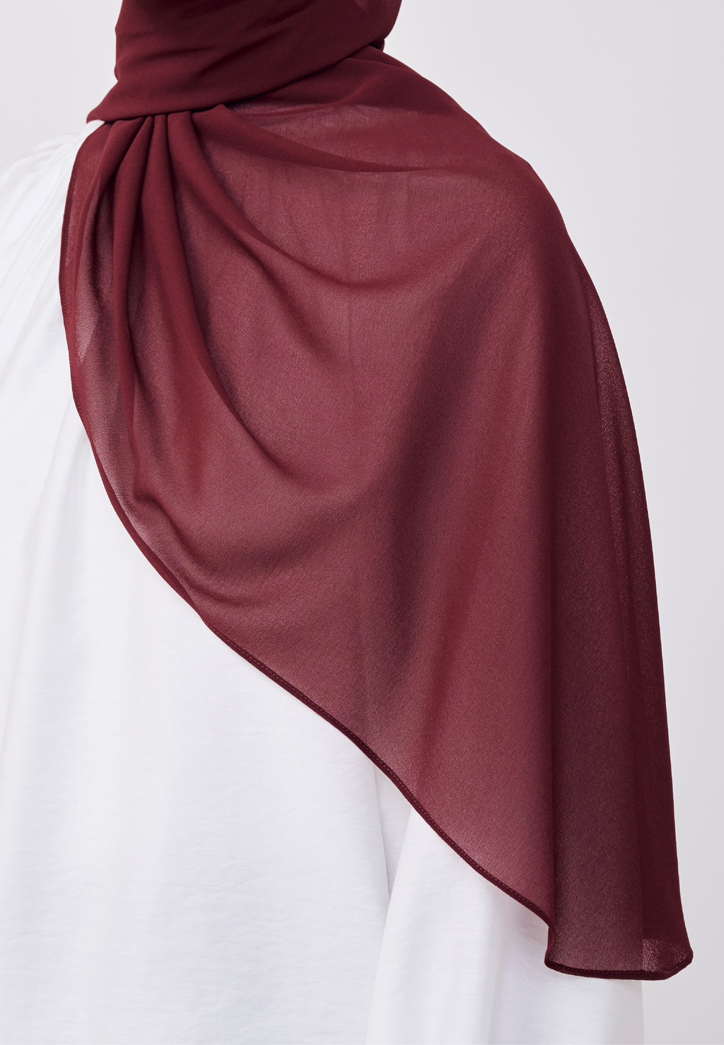 NADINE HALF MOON INSTANT SHAWL  - MAROON