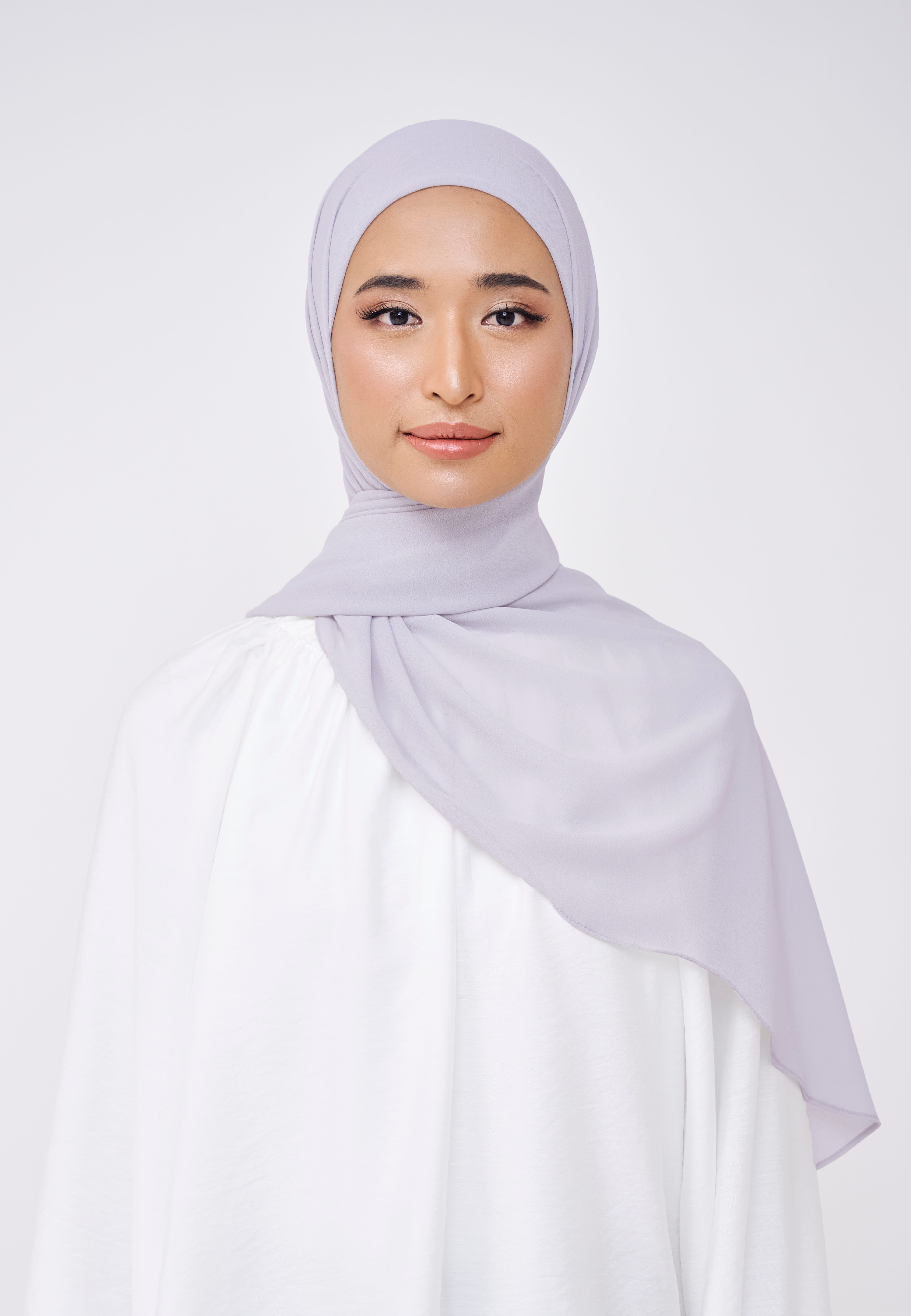 NADINE HALF MOON INSTANT SHAWL  - PASTEL LILAC