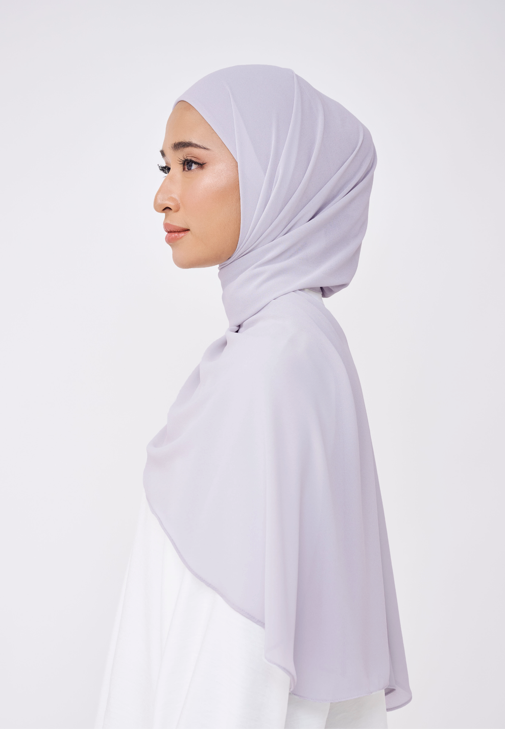 NADINE HALF MOON INSTANT SHAWL  - PASTEL LILAC