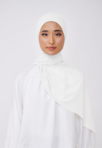 NADINE HALF MOON INSTANT SHAWL  - PEARL WHITE