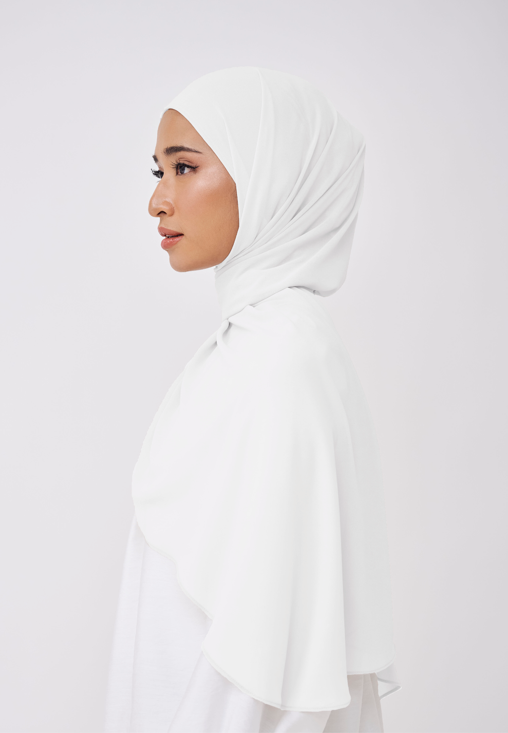 NADINE HALF MOON INSTANT SHAWL  - PEARL WHITE