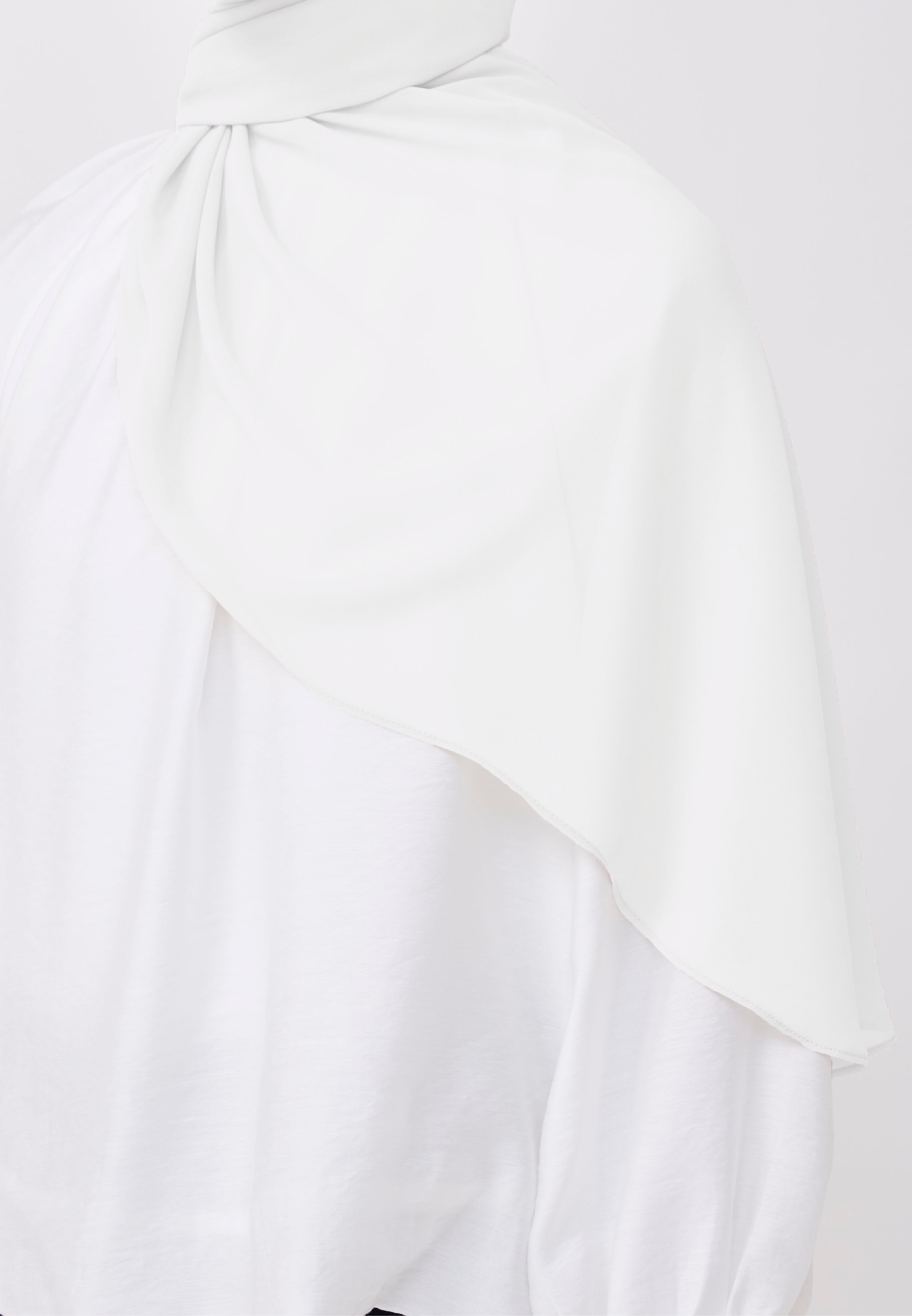 NADINE HALF MOON INSTANT SHAWL  - PEARL WHITE