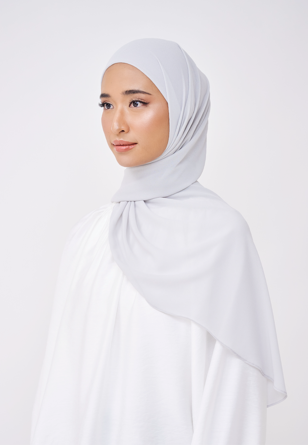 NADINE HALF MOON INSTANT SHAWL  - RHINO GREY