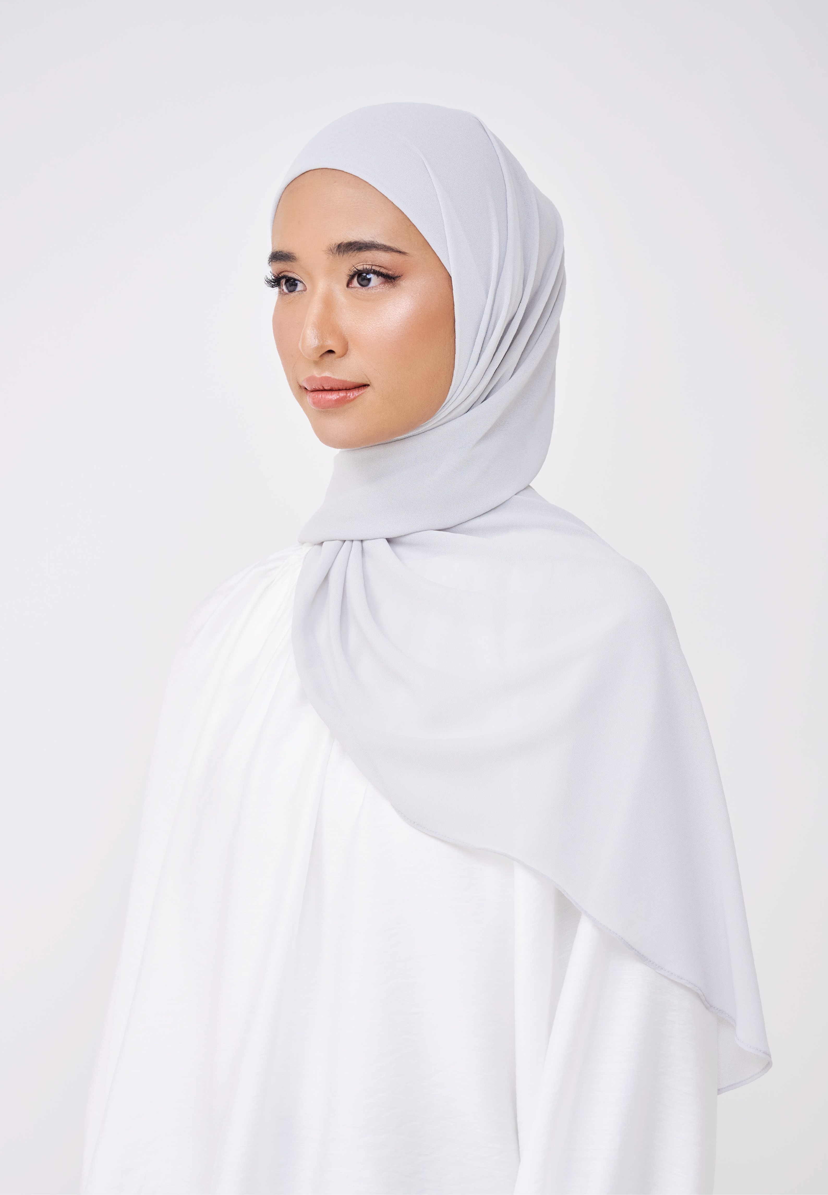 NADINE HALF MOON INSTANT SHAWL  - RHINO GREY